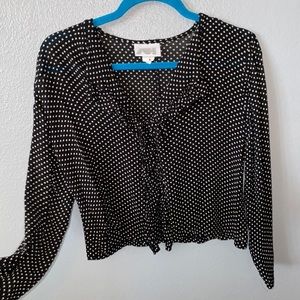 ZOE polka dot front tie top💕